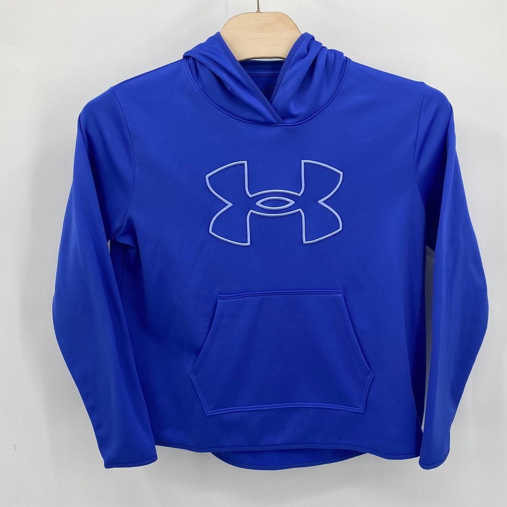 Under Armour Mens Blue Hoodie Sweatshirt Loose Fit 2XL Athletic Performance - Picture 1 of 9